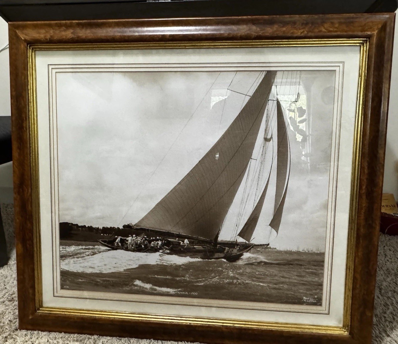 Britannia 1930 Beken of Cowes Yacht Photo – Hand-Printed w/ Certificate