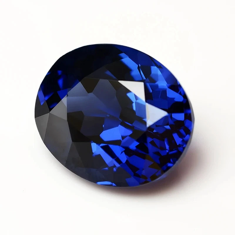 Piedra preciosa cultivada en laboratorio de 0,35-8,5 quilates color azul corte ovalado piedra suelta certificado AGL Foto 4 de 4