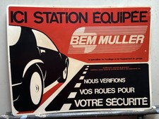 BEM MULLER Plaque publicitaire plastique « ICI STATION ÉQUIPÉE" Automobile