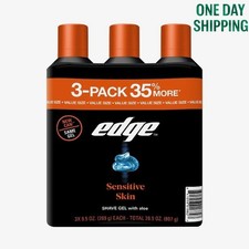 Edge Sensitive Skin Shaving Gel for Men, 9.5 oz, 3-Pack
