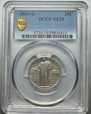 1919-D  STANDING LIBERTY QUARTER   PCGS  VF35  KEY DATE