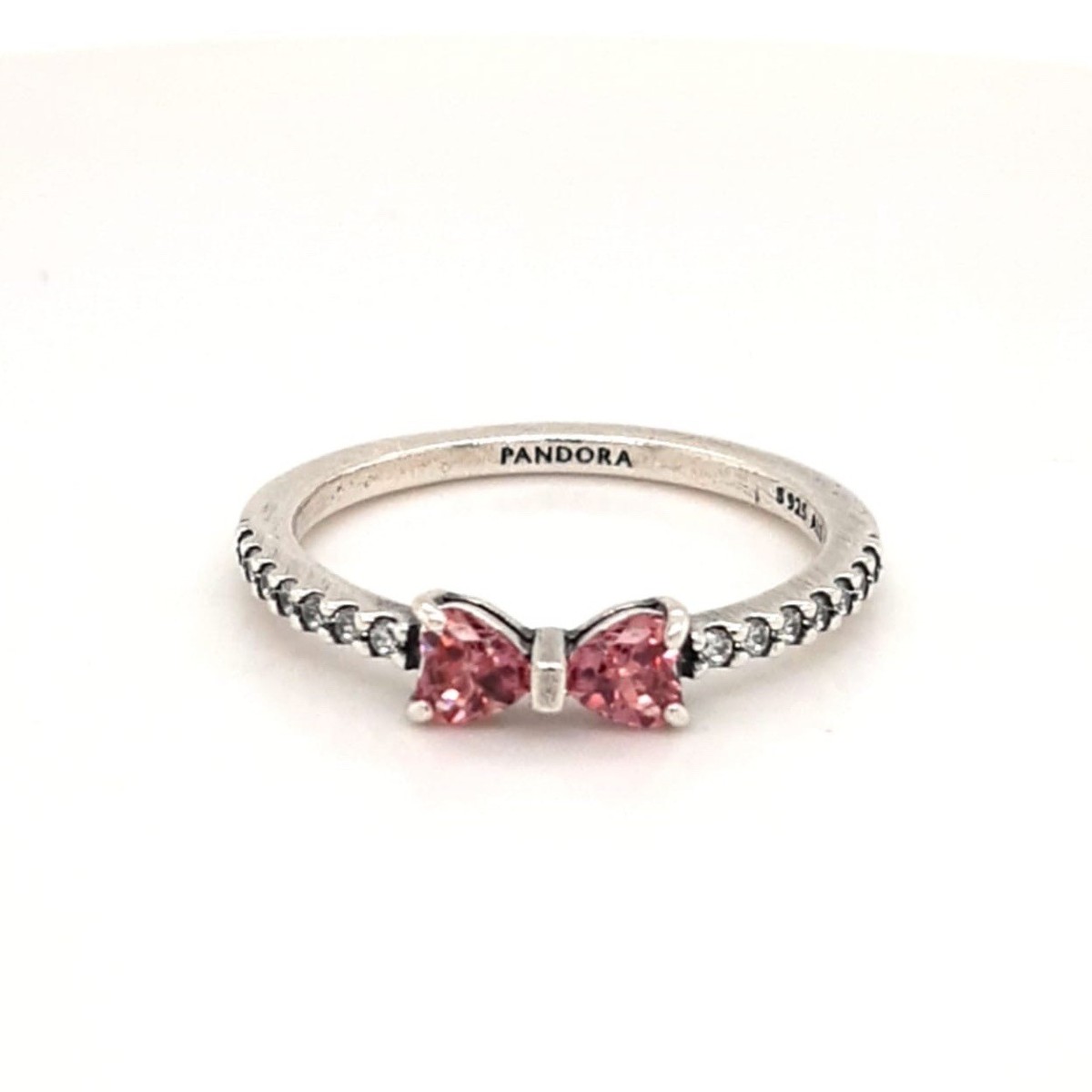 GENUINE PANDORA Sparkling Pink Bow Ring 193510C01 UK