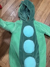 Miniwear Vintage Pea in the Pod Halloween Costume Size 0-9 Months Green Bunting