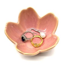 Flower Ring Dish Jewlery Tray, Small Ceramic Jewelry Dish Tray Room Pink