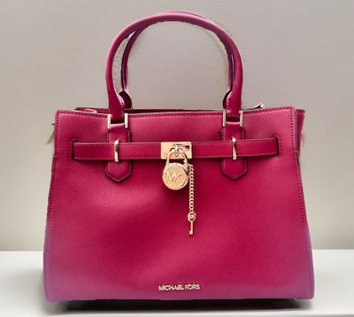 AUTHENTIC Michael Kors Hamilton Medium Satchel Mulberry Leather NWT