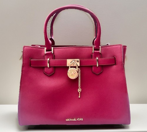 AUTHENTIC Michael Kors Hamilton Medium Satchel Mulberry Leather NWT
