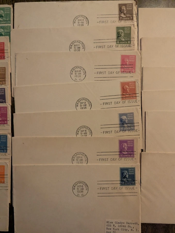 1938 U.S. Presidential “Prexies” Series – First Day Covers Lot (FDCs) - Image 2 of 3