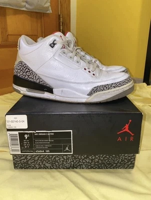 Jordan Air Jordan 3 Retro White Cement 2011 White/Cement Grey 136064-105 - image 1 of 4
