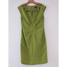 Jessica Howard Green Sleeveless Size 8 A Shift Dress Mixed Media Office Normcore