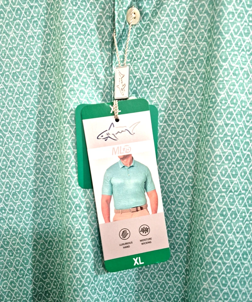 Camisa polo Greg Norman ML75 para hombre 👕 talla XL verde claro manga corta nueva con etiquetas Foto 3 de 4