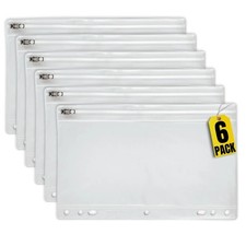 Clear Pencil Pouch for 3 Ring Binder, Ring Binder Pockets with Zipper, Vinyl,...