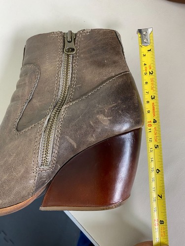 Kork Ease Michelle Brown Leather Ankle Boots Size 7 Grain Leather Wedge capsule - Picture 6 of 15