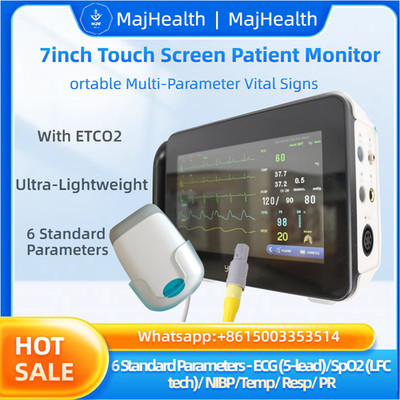 7in Touch Screen Patient Monitor Portable Multi-Parameter Vital Signs with ETCO2