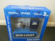 Bud Light Outdoor Party 3-Piece Gift Set, Bluetooth Speaker, Bottle Opener, Card