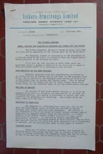 1959 DOCUMENT VICKERS ARMSTRONGS AIRCRAFT VANGUARD TURBOPROP AIRLINER ROLLS TYNE