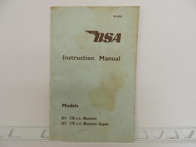 BSA Bantum 125 175 D1 D7 Instruction Owners Manual L646