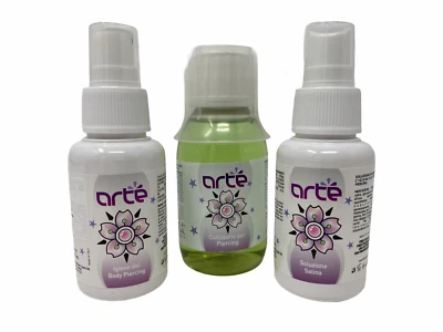 INKgrafiX® ARTÉ SET Piercing - Mundspülung, Salzlösung, Piercingspray - PIERCING