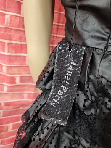 Janet Paris Sun USA Black Layers Faux Leather M Women's Strapless Dress NWT #C7 - Picture 7 of 10