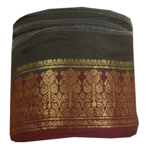 Sanskriti Vintage Dark Red Sari Border Woven Brocade 1Yd Craft Trim Sewing Lace - Picture 5 of 6