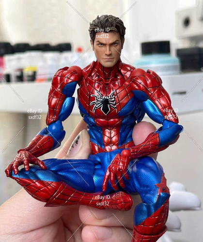 1:12 Head Sculpt Spider-Man Peter Parker Model For 6'' Male Mafex Figure Body - Picture 6 of 6