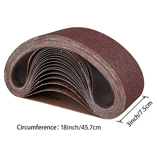 3 x18 inch Sanding Belts (76x457mm),18 Pack Aluminum Oxide Sanding Belts Premium - Foto 6 di 7