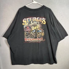 Hot Leathers Sturgis 2016 Black Hills Rally T Shirt Adult 5XL Black Mens