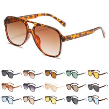 Trendy Square Sunglasses for Women Men Vintage Double Bridge Sun Glasses Eyewear