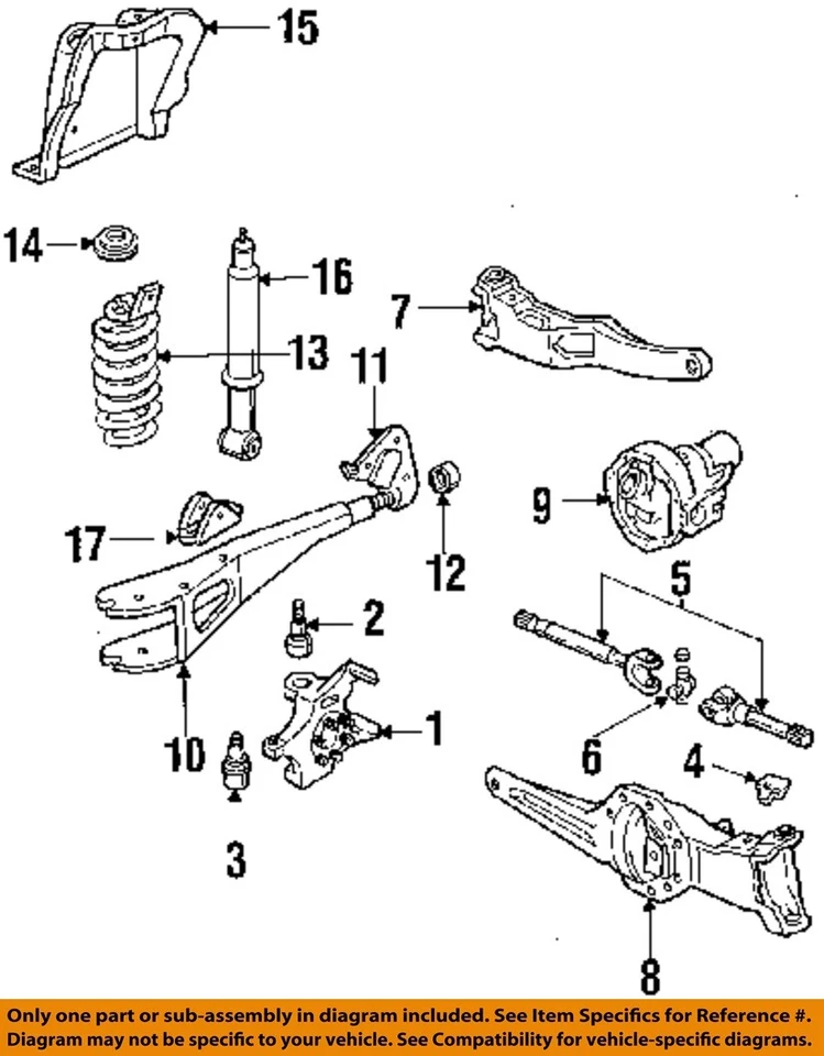 Used Front Axle Assembly Front 4WD fits: 1987 Ford Bronco ii 3.73 ratio Front Gr - Image 3 of 4