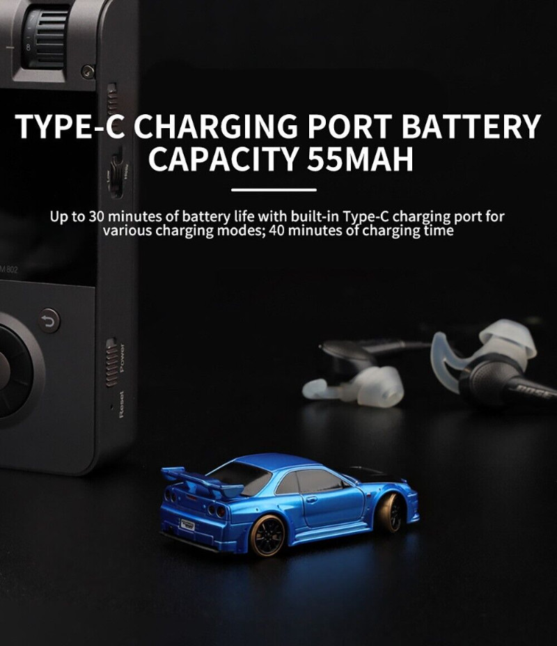 TURBO RACING C64 1/76 Full Scale Mini Remote Control Drift RC Car With Gyro BLUE