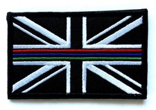 Emergency Services Triple Thin Blue Green Red Line  Union Jack Morale Patch SML