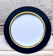 Vintage Homer Laughlin Best China WESTCHESTER 1030 Black Gold Rim Soup Bowl