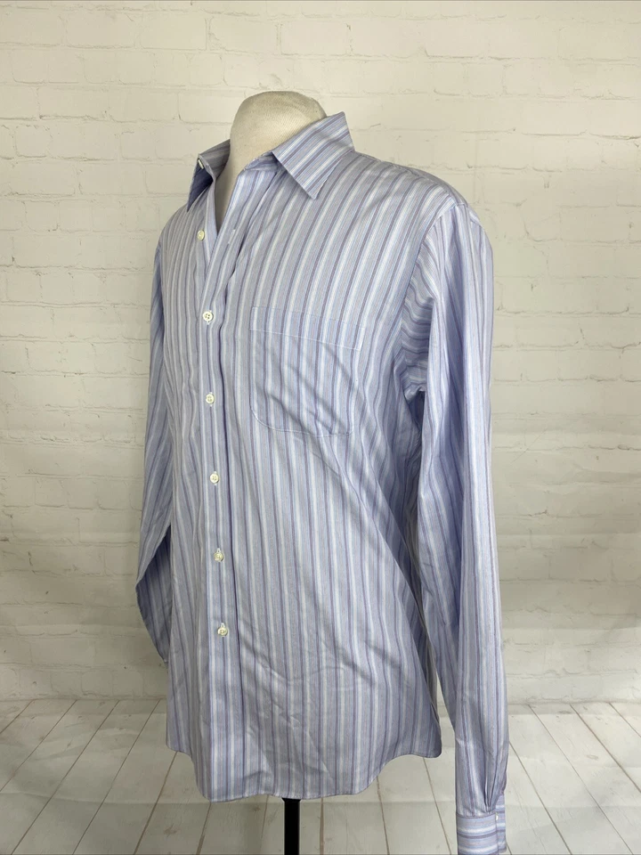 Brooks Brothers Men's Blue Striped Cotton Button Up Shirt 15.5-36 $138 - Image 3 of 4