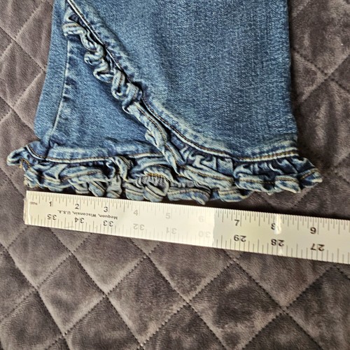 Luc Jeans Womens Denim Jeans Waist 25" Heart Back Pockets Wide Bottom Flares - Picture 7 of 16