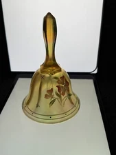 VTG RARE Fenton art glass Gold Iridized Bell 6662 GX Butterfly Garden 2000;NWOB
