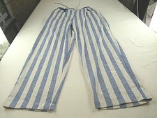 Life Style Womens Pull On High Rise Pants [ 27-32W  Elastic Waist 29L ] Stripes