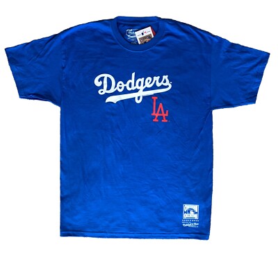Los Angeles Dodgers Mitchell & Ness MLB LOGO CC Tee T-Shirt-BLUE