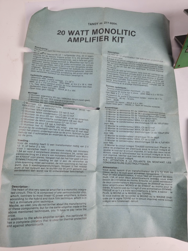 Vintage Tandy 20W Monolitic Audio Amplifier Kit Cat No 277-9204 – Assembled - Picture 13 of 18