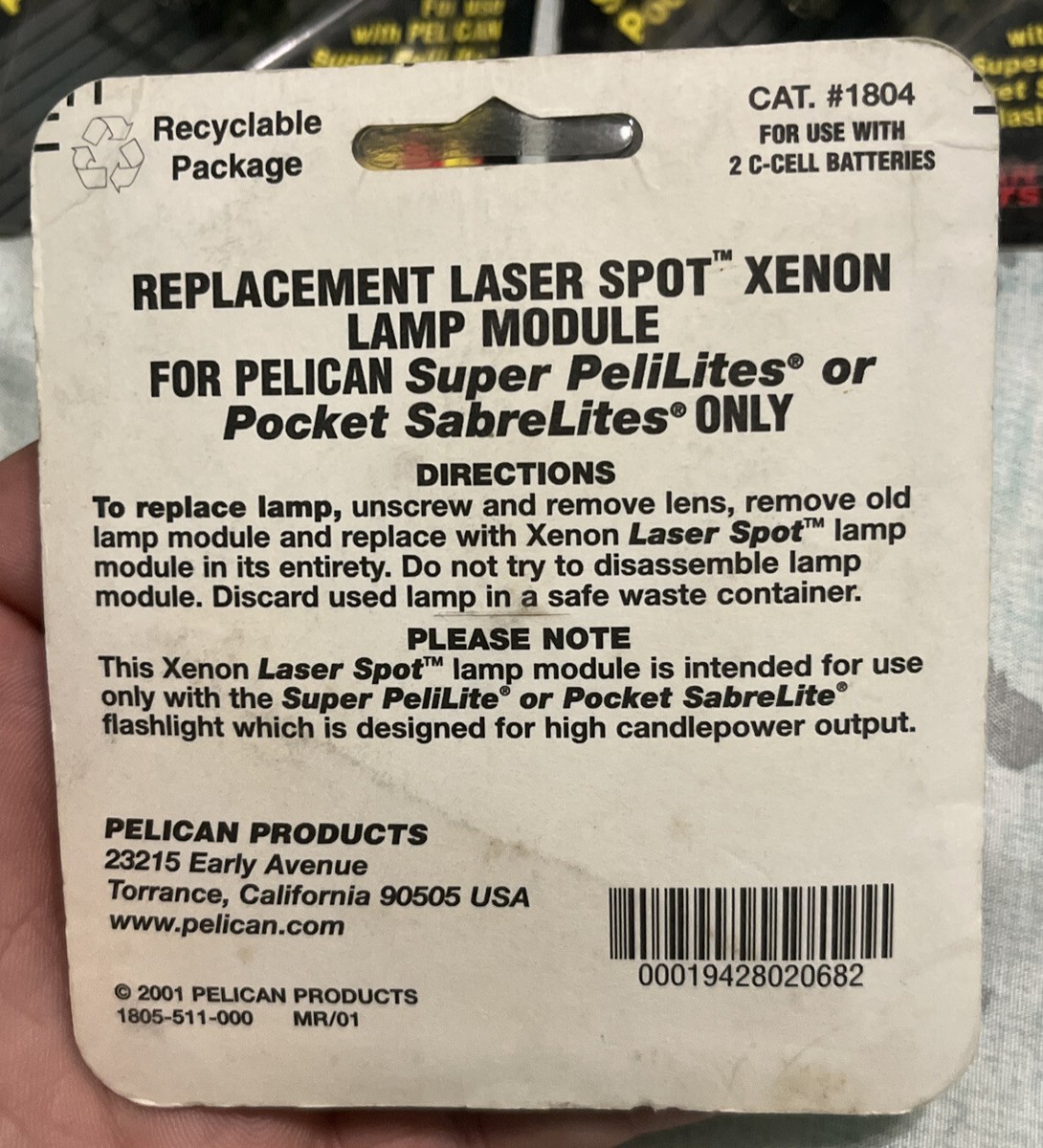 PELICAN Replacement Laser Spot Xenon Lamp Module #1804 New