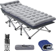 H ZT 2-Layer Folding Camping Bed Military Cot Oxford Heavy Duty Sleeping Cots