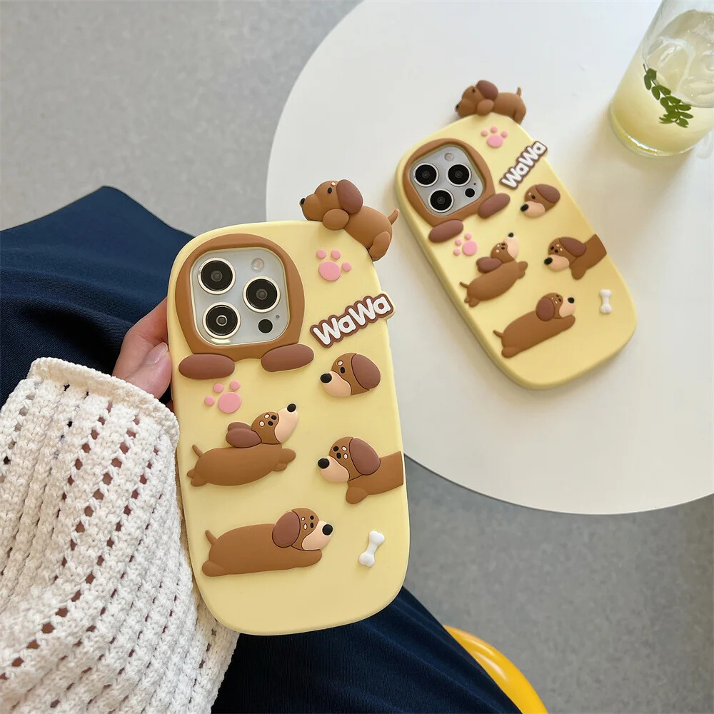 3D Cartoon Dachshund Dog Silicone Phone Case For iPhone 12PM 13 14 15 16  Pro Max | eBay