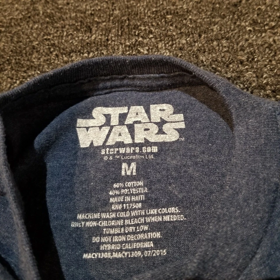 Camisa Star Wars Niños Mediana Azul Darth Vader Chewbacca R2D2 Storm Trooper School Foto 2 de 4