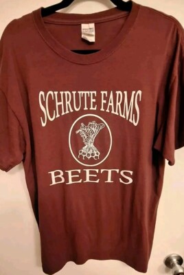 SCHRUTE FARMS BEETS SHIRT -  THE OFFICE - Dwight  Schrute -BEETS  -MAROON- Large