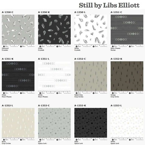 Andover Fabrics - Still - Moon Phases - Shale, Fabric BTY - Picture 4 of 5