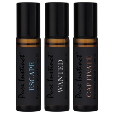 PURE INSTINCT Men's Collection   Roll-On Pheromone  Perfume.  10ml. Choose Aroma