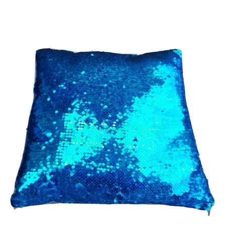 Sky Aqua Blue Sequin Magic Color Changing Square Decorative Sparkly Throw Pillow - Picture 2 of 7