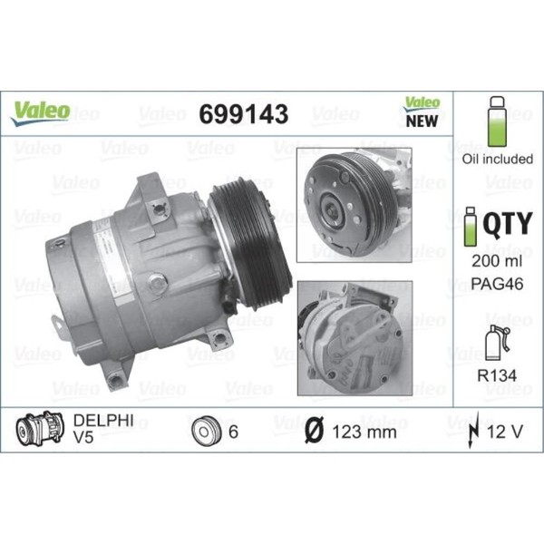 Valeo Kompressor Klimaanlage FüR Opel Movano Pritsche/Fahrgestell U9 E9-image