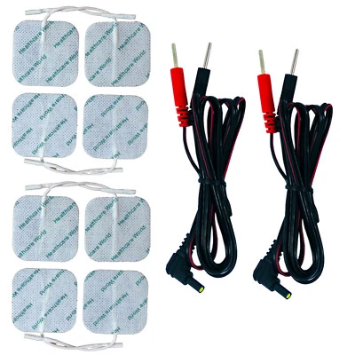 HEALTHCARE WORLD 8 Tens Elektroden Pads Tens Elektroden Anschlussleitung mit Weibliche Verbindung
