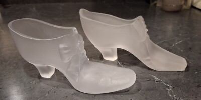 Gillinder & Sons 1876 Centennial Exposition Worlds Fair Frosted Glass Shoe + One