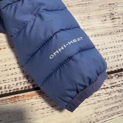 Columbia Omni Heat Puffer Hooded Jacket Long Trench Purple Youth Girls XS 6/6X - Picture 6 of 18