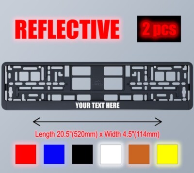 2x Personalized EU License Plate Holder Custom registration number frame car
